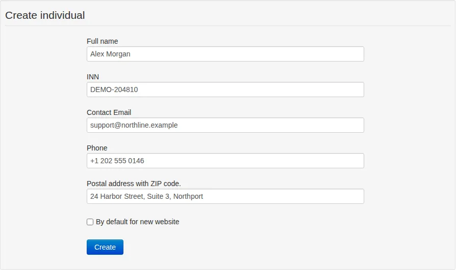 Alternative individual provider form filled with Alex Morgan demonstration details